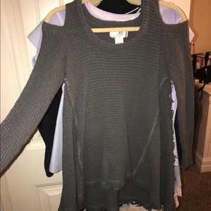 Small Grey Off the Shoulder Sweater